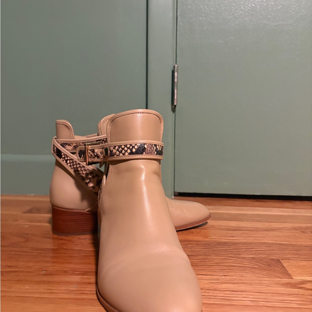 Michael Kors Britton Ankle Boots with Snakeskin Strap